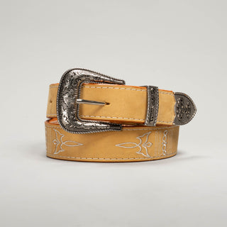 Men's CB23 Leather Artisanal Embroidery Cowboy Belt