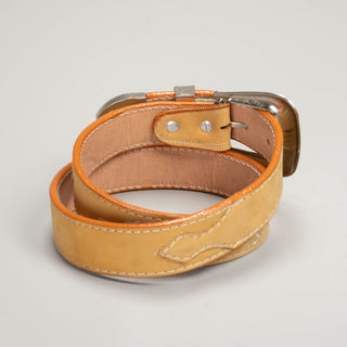 Men's CB23 Leather Artisanal Embroidery Cowboy Belt