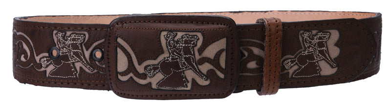 Load image into Gallery viewer, CB11 Brown Cowboy Belt Jinete
