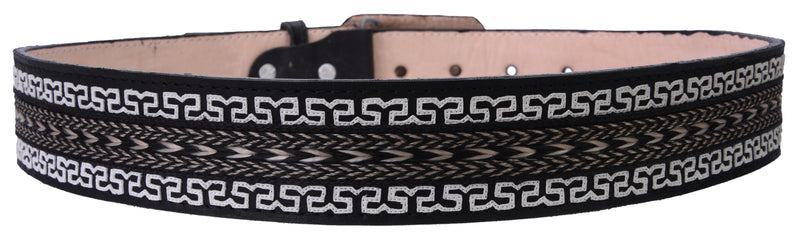 Load image into Gallery viewer, CB13 Black Cowboy Belt Zig-Zag
