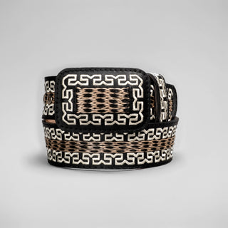 Men's CB13  Leather Artisanal Embroidery Cowboy Belt