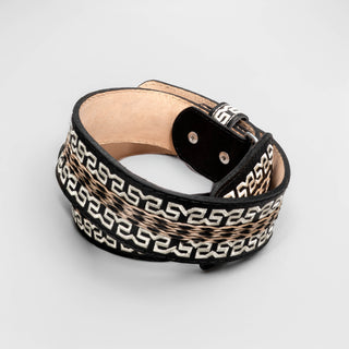 Men's CB13  Leather Artisanal Embroidery Cowboy Belt