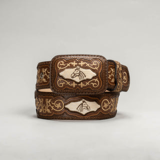 Men's CB16 Leather Artisanal Embroidery Cowboy Belt