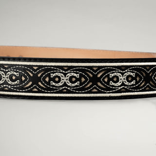 Men's CB21  Leather Artisanal Embroidery Cowboy Belt