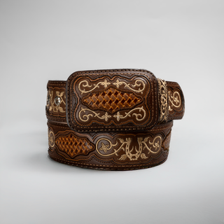 Men's CB22 Leather Artisanal Embroidery Cowboy Belt
