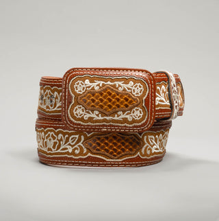 Men's CB22 Leather Artisanal Embroidery Cowboy Belt