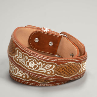 Men's CB22 Leather Artisanal Embroidery Cowboy Belt