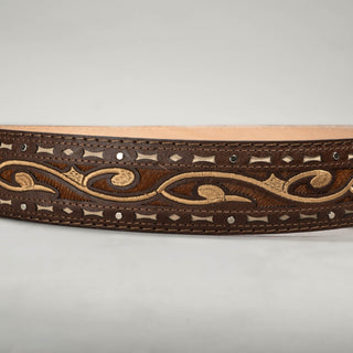 Men's CB24 Leather Artisanal Embroidery Cowboy Belt
