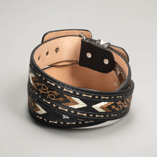 Men's CB25 Leather Artisanal Embroidery Cowboy Belt