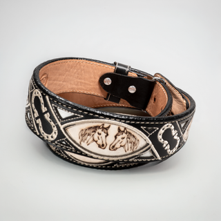 Men's CB30 Leather Artisanal Laser Embroidery Cowboy Belt