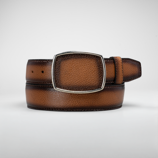 Men's Plain Leather Formal Cowboy Belt