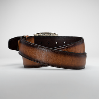 Men's Plain Leather Formal Cowboy Belt