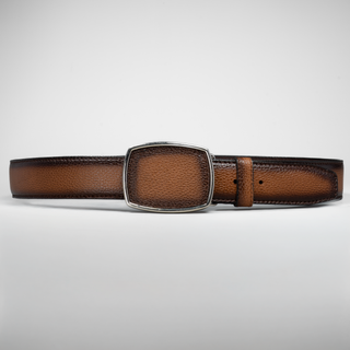 Men's Plain Leather Formal Cowboy Belt