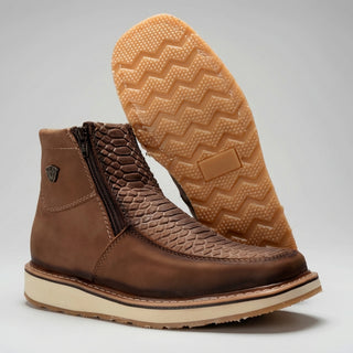 Men's Python Square Toe Casual Ankle Boot