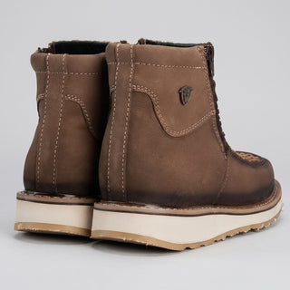 Men's Braided Leather Square Toe Casual Ankle Boot