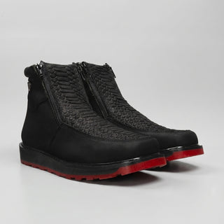 Men's Python Square Toe Casual Ankle Boot
