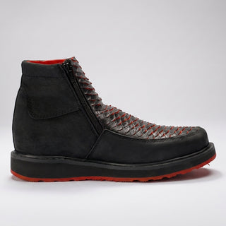 Men's Python Square Toe Casual Ankle Boot