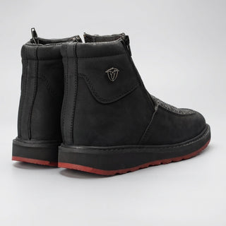 Men's Python Square Toe Casual Ankle Boot
