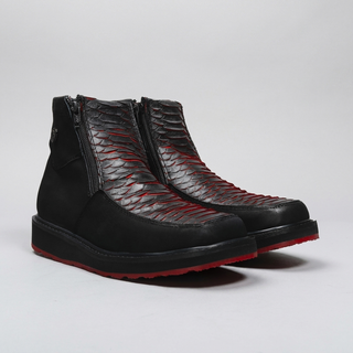Men's Python Square Toe Casual Ankle Boot