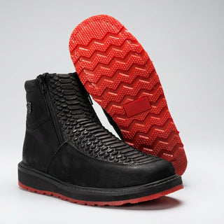 Men's Python Square Toe Casual Ankle Boot