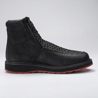 Men's Python Square Toe Casual Ankle Boot