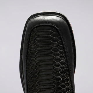 Men's Python Square Toe Casual Ankle Boot