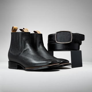 Black boot and belt combo