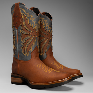Men's 518 Leather Square Toe Cowboy Boots