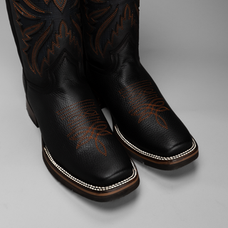 Men's 518 Leather Square Toe Cowboy Boots