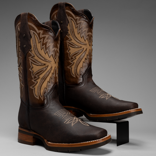 Men's 518 Leather Square Toe Cowboy Boots