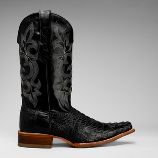Men's Caiman Leather Pointed Toe Cowboy Boots