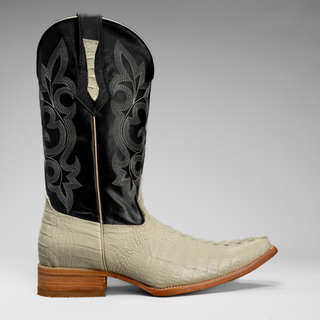 Men's Caiman Leather Pointed Toe Cowboy Boots