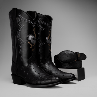 Black boot and belt combo