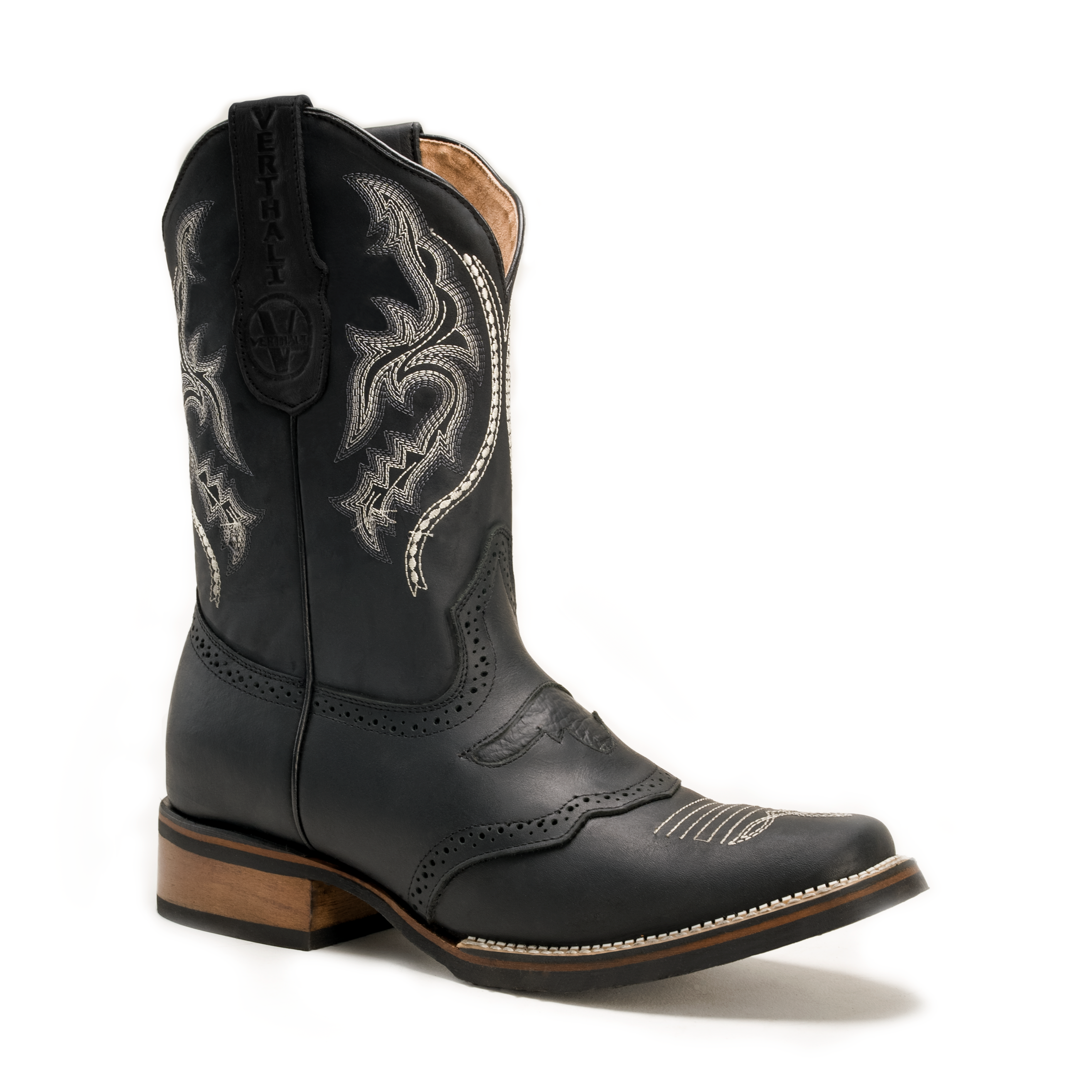 Men's Western Boots VE030 Black Torito: Square Toe Cowboy Rodeo