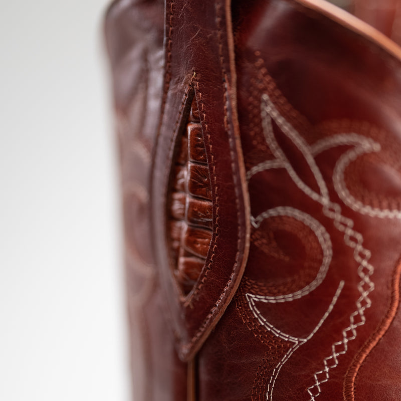 Load image into Gallery viewer, JB904 Cognac Men&#39;s Western Boots: J Toe Cowboy  boots in Genuine Leather
