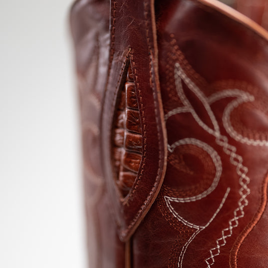 JB904 Cognac Men's Western Boots: J Toe Cowboy  boots in Genuine Leather