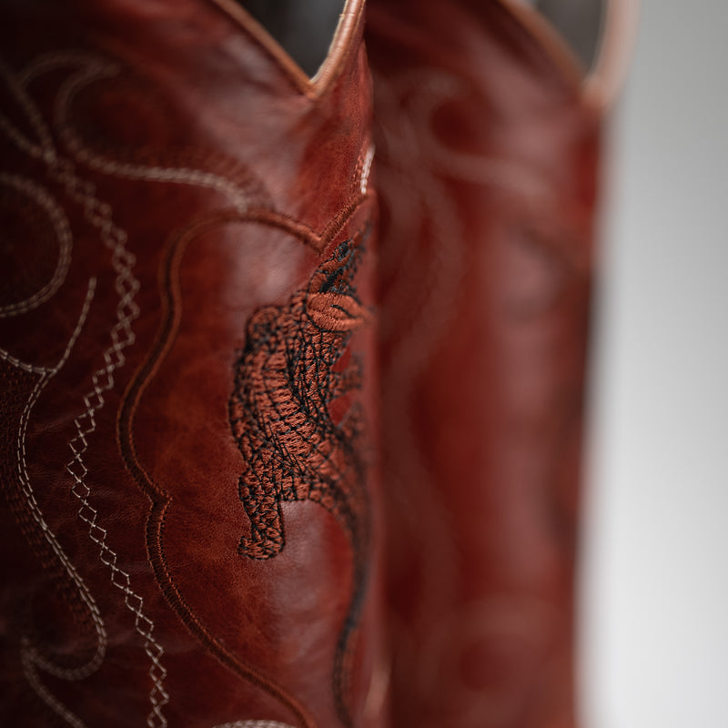 Load image into Gallery viewer, JB904 Cognac Men&#39;s Western Boots: J Toe Cowboy  boots in Genuine Leather
