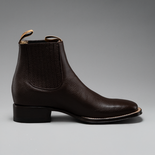 Men's VS370 Classic Leather Square Toe Ankle Boot and Belt Combo