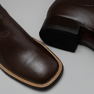 Men's VS370 Classic Leather Square Toe Ankle Boot and Belt Combo