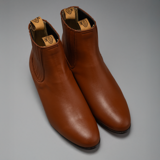 Men's Charro Leather Round Toe Ankle Boot
