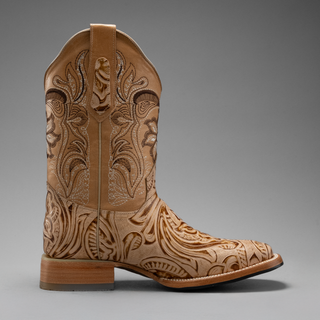 Men's 569 Sincelado Engraved Leather Square Toe Cowboy Boots