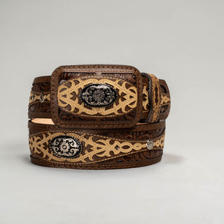 Men's Herrajes Leather Artisanal Embroidery Cowboy Belt