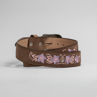 Women's Jasmin Leather Artisanal Embroidery Cowboy Belt
