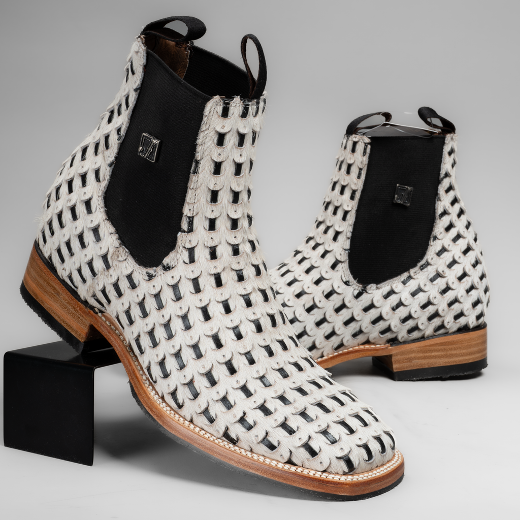 Men's Braided Leather and Hair Square Toe Ankle Boot – Joe Boots