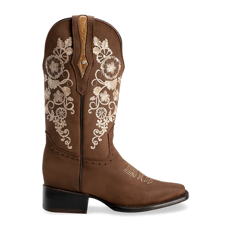 Load image into Gallery viewer, Combo 15-01 Sand Premium Women&#39;s Cowboy Embroidered Boots: Square Toe Western Boot
