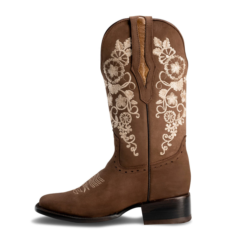 Load image into Gallery viewer, Combo 15-01 Sand Premium Women&#39;s Cowboy Embroidered Boots: Square Toe Western Boot
