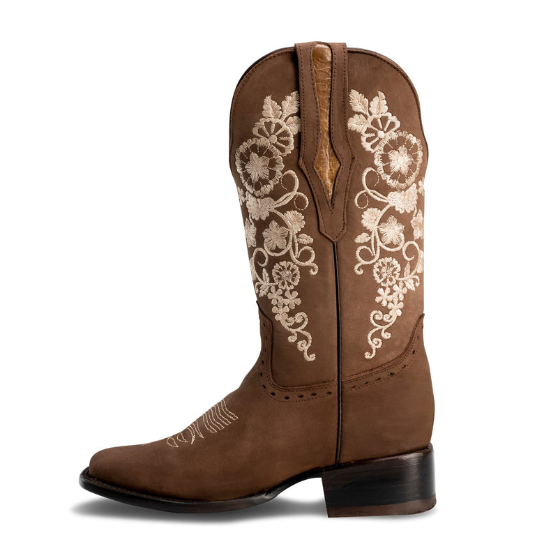 Load image into Gallery viewer, Joe Boots 15-01 Sand Premium Women&#39;s Cowboy Embroidered Boots: Square Toe Western Boot
