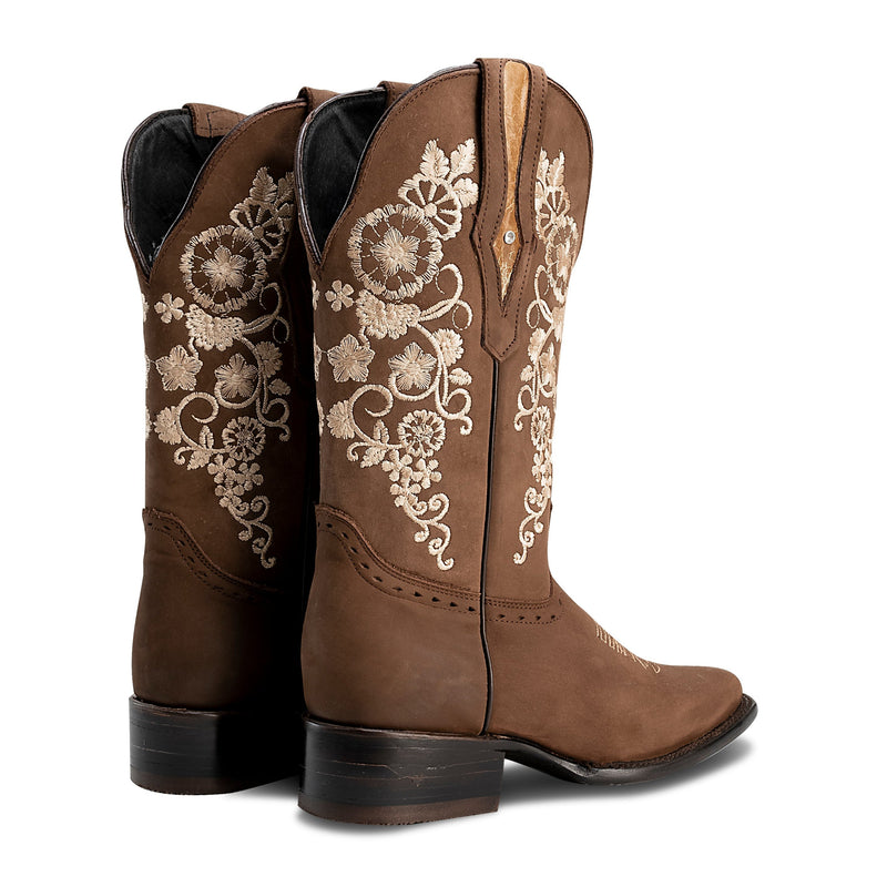 Load image into Gallery viewer, Joe Boots 15-01 Sand Premium Women&#39;s Cowboy Embroidered Boots: Square Toe Western Boot
