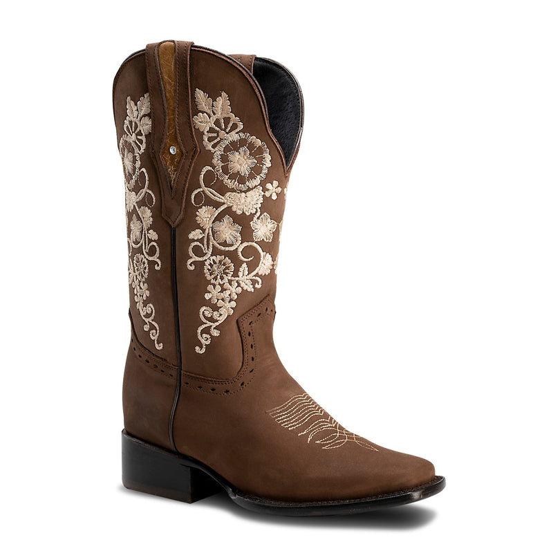 Load image into Gallery viewer, Combo 15-01 Sand Premium Women&#39;s Cowboy Embroidered Boots: Square Toe Western Boot
