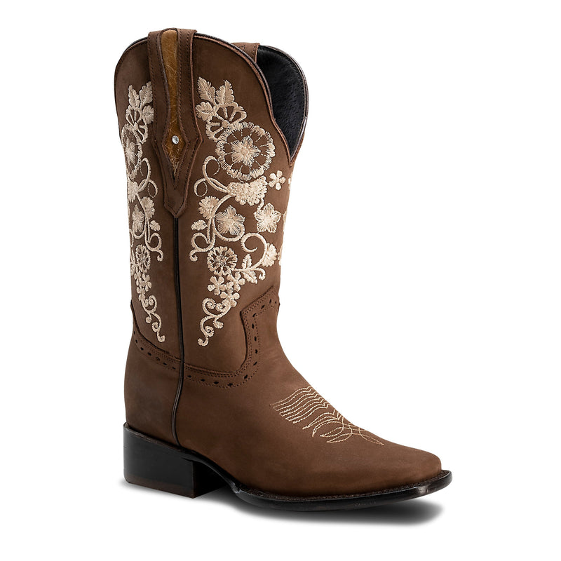 Load image into Gallery viewer, Joe Boots 15-01 Sand Premium Women&#39;s Cowboy Embroidered Boots: Square Toe Western Boot
